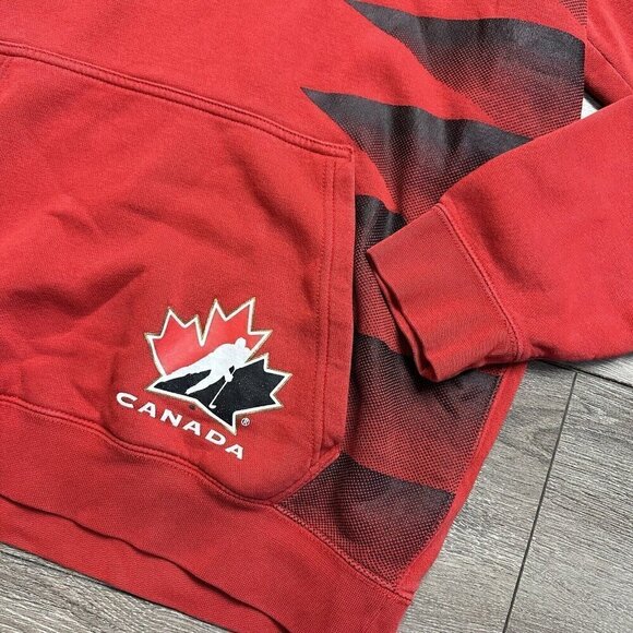 Nike Hoodie Mens M Red Team Canada Pullover Sweatshirt Ice Hockey Sawtooth - Picture 3 of 6
